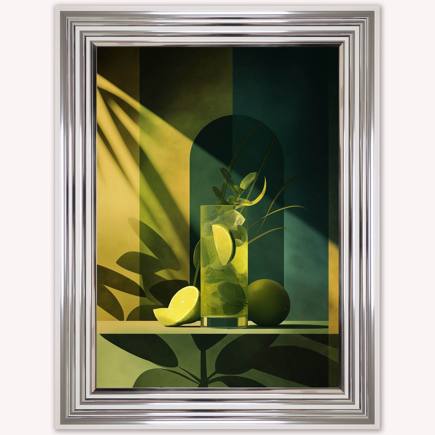 Moody Mojito Cocktail Framed Wall Art