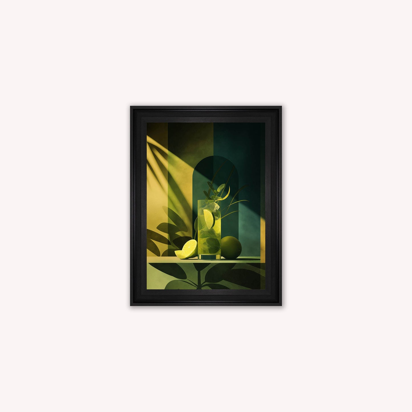 Moody Mojito Cocktail Framed Wall Art