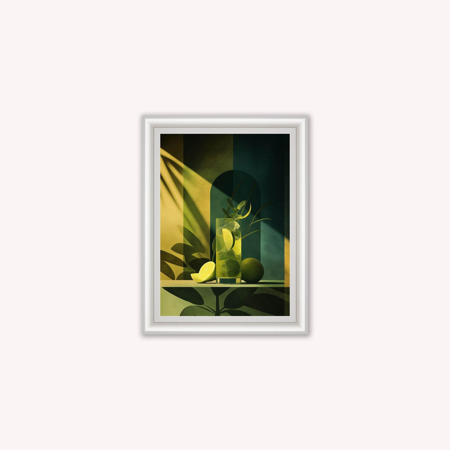 Moody Mojito Cocktail Framed Wall Art