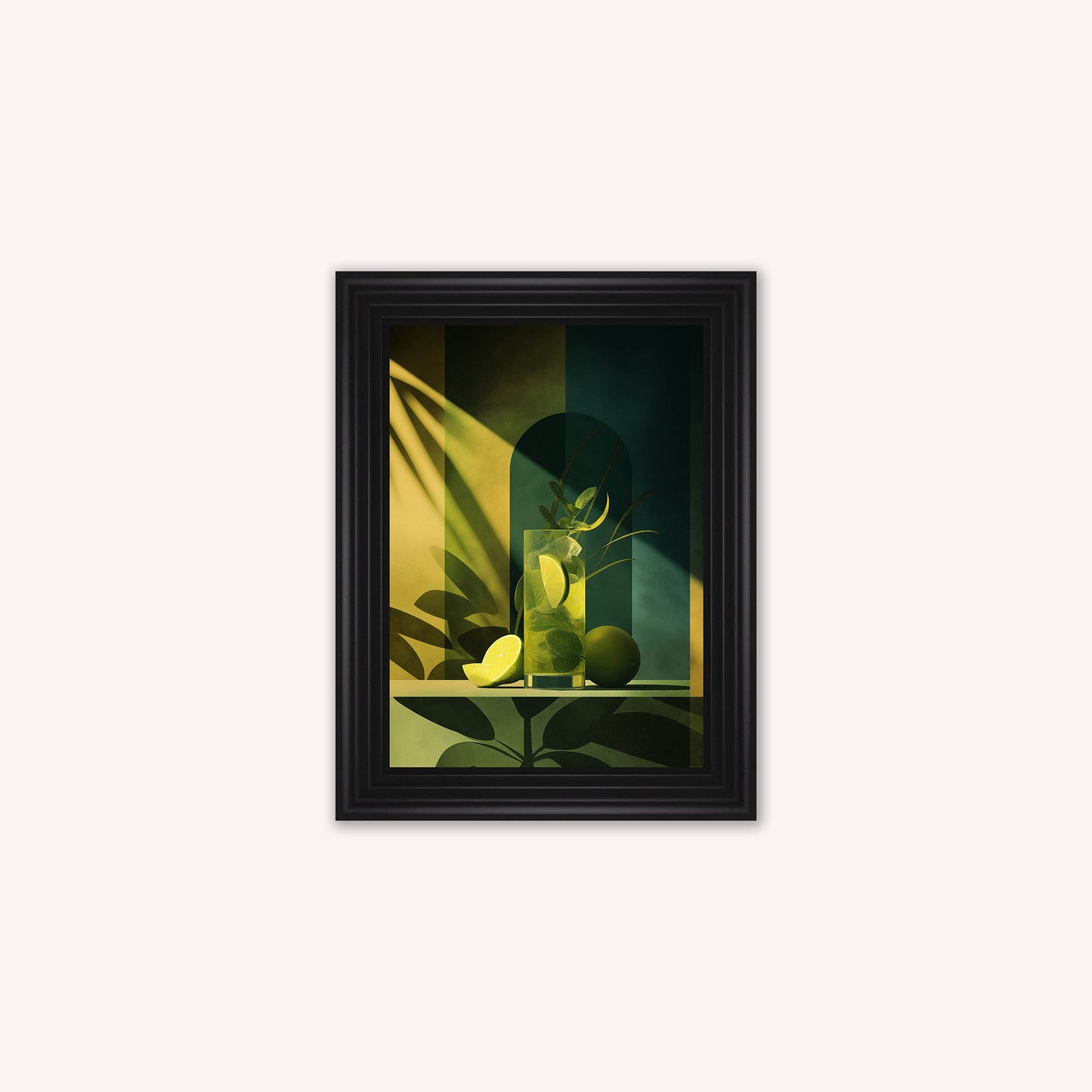 Moody Mojito Cocktail Framed Wall Art