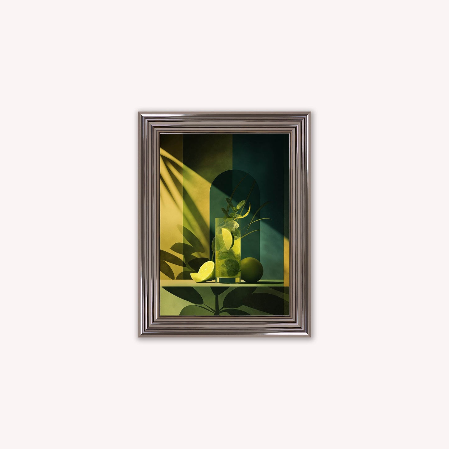 Moody Mojito Cocktail Framed Wall Art