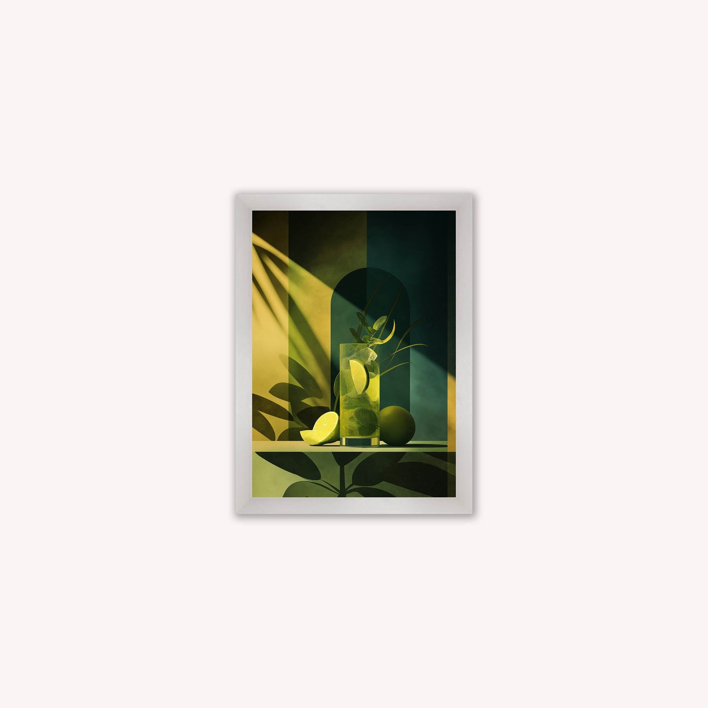 Moody Mojito Cocktail Framed Wall Art
