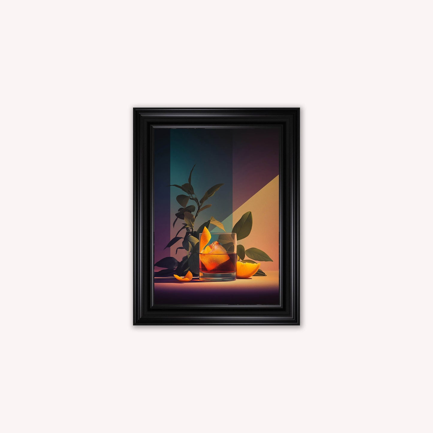 Moody Negroni Cocktail Framed Wall Art