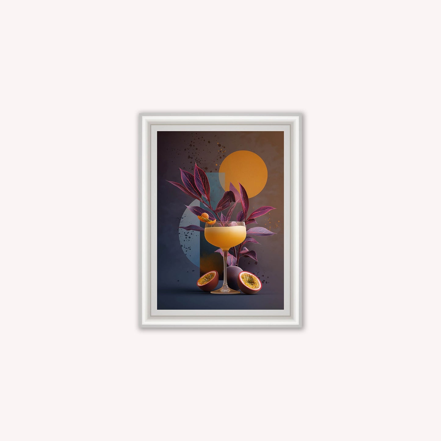 Moody Passionfruit Daquiri Cocktail Framed Wall Art