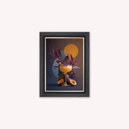 Moody Passionfruit Daquiri Cocktail Framed Wall Art