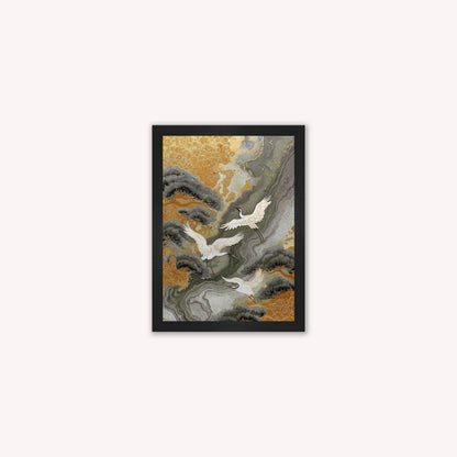 Neutral River Crane 1 Framed Wall Art