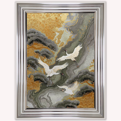 Neutral River Crane 1 Framed Wall Art