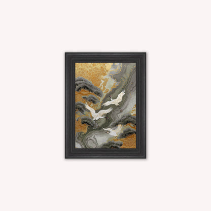 Neutral River Crane 1 Framed Wall Art