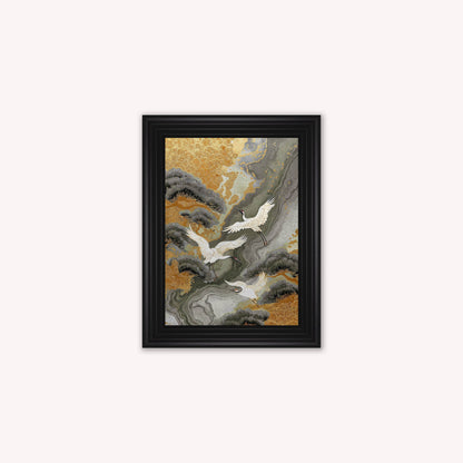 Neutral River Crane 1 Framed Wall Art