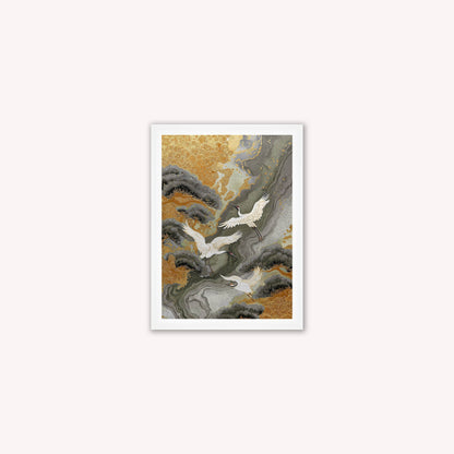 Neutral River Crane 1 Framed Wall Art