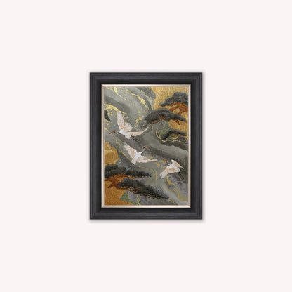 Neutral River Crane 2 Framed Wall Art