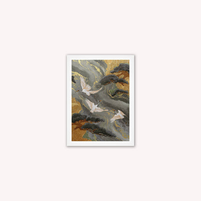 Neutral River Crane 2 Framed Wall Art