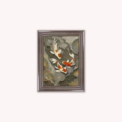 Neutral River Koi 1 Framed Wall Art