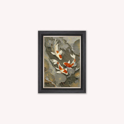 Neutral River Koi 1 Framed Wall Art
