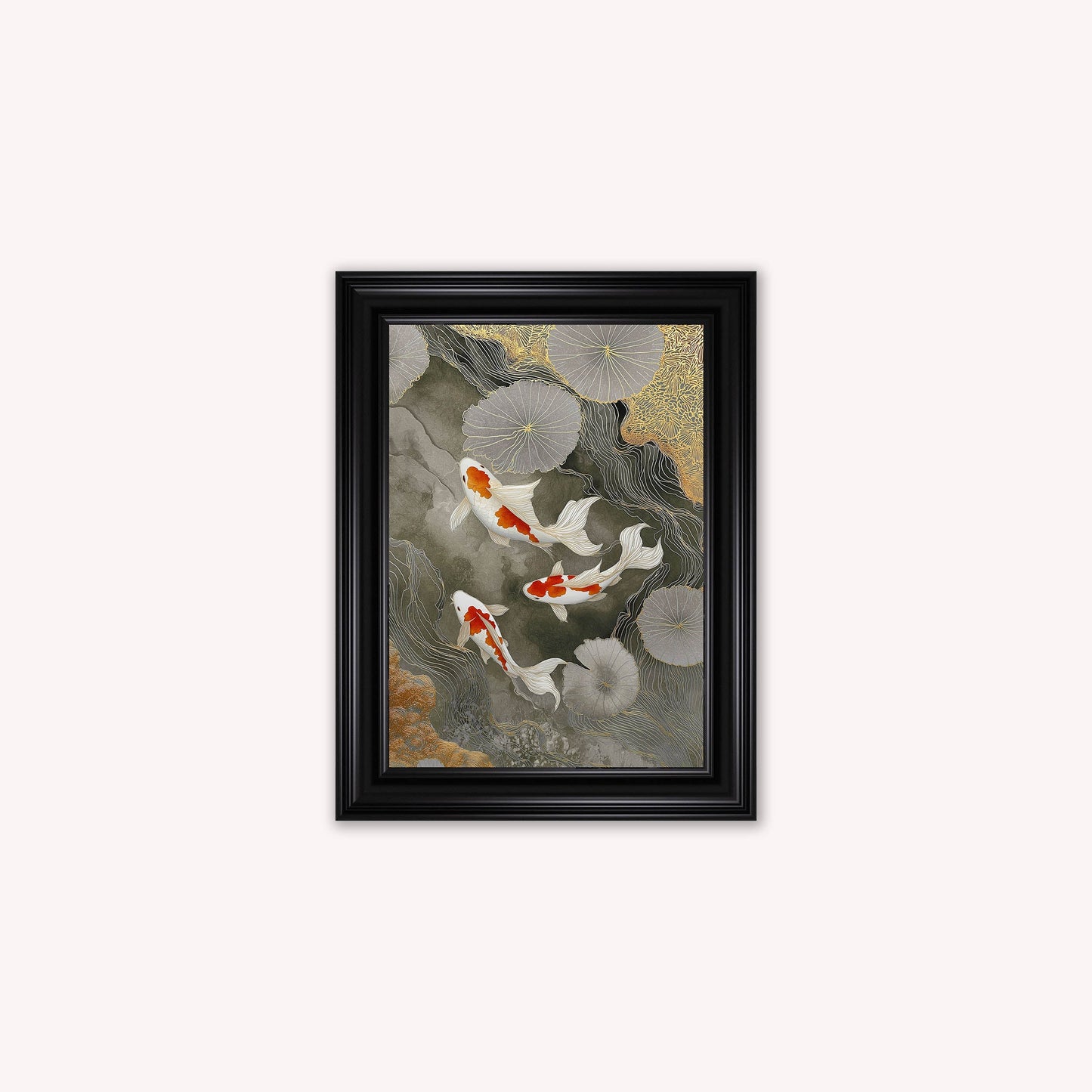 Neutral River Koi 2 Framed Wall Art