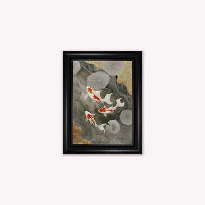Neutral River Koi 2 Framed Wall Art