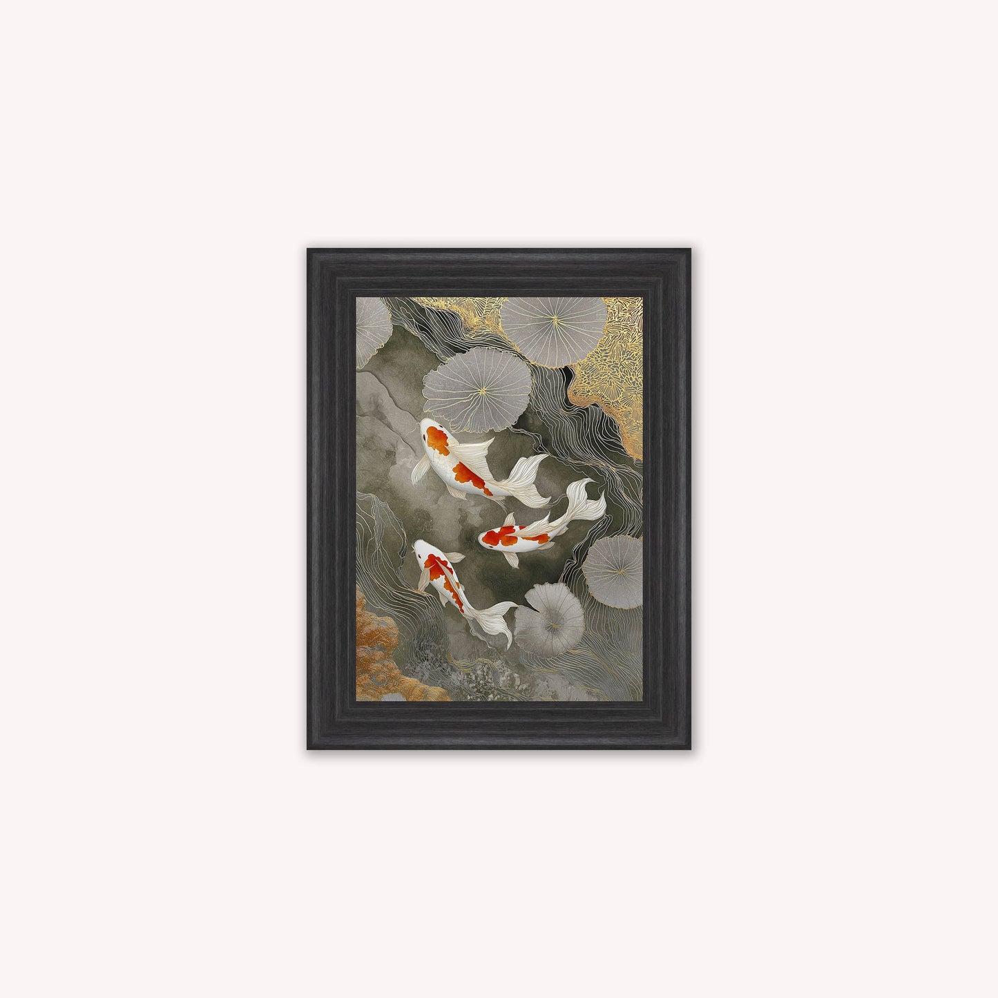 Neutral River Koi 2 Framed Wall Art