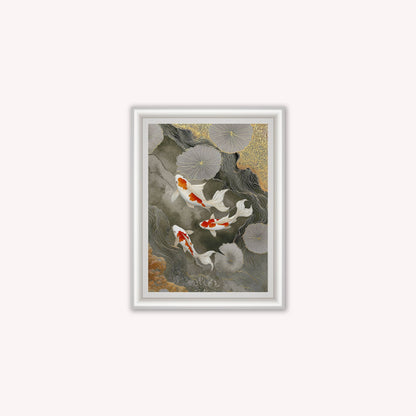 Neutral River Koi 2 Framed Wall Art