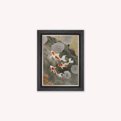 Neutral River Koi 2 Framed Wall Art