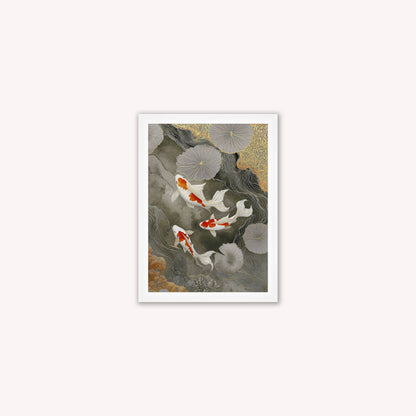 Neutral River Koi 2 Framed Wall Art