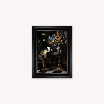 Curiosity Badger at the Stately Home Framed Wall Art