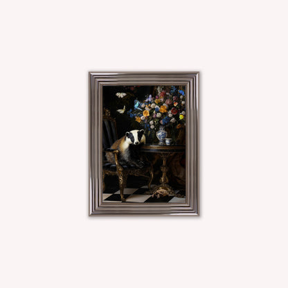 Curiosity Badger at the Stately Home Framed Wall Art