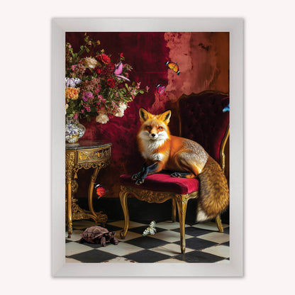 Curiosity Fox at the Stately Home Framed Wall Art