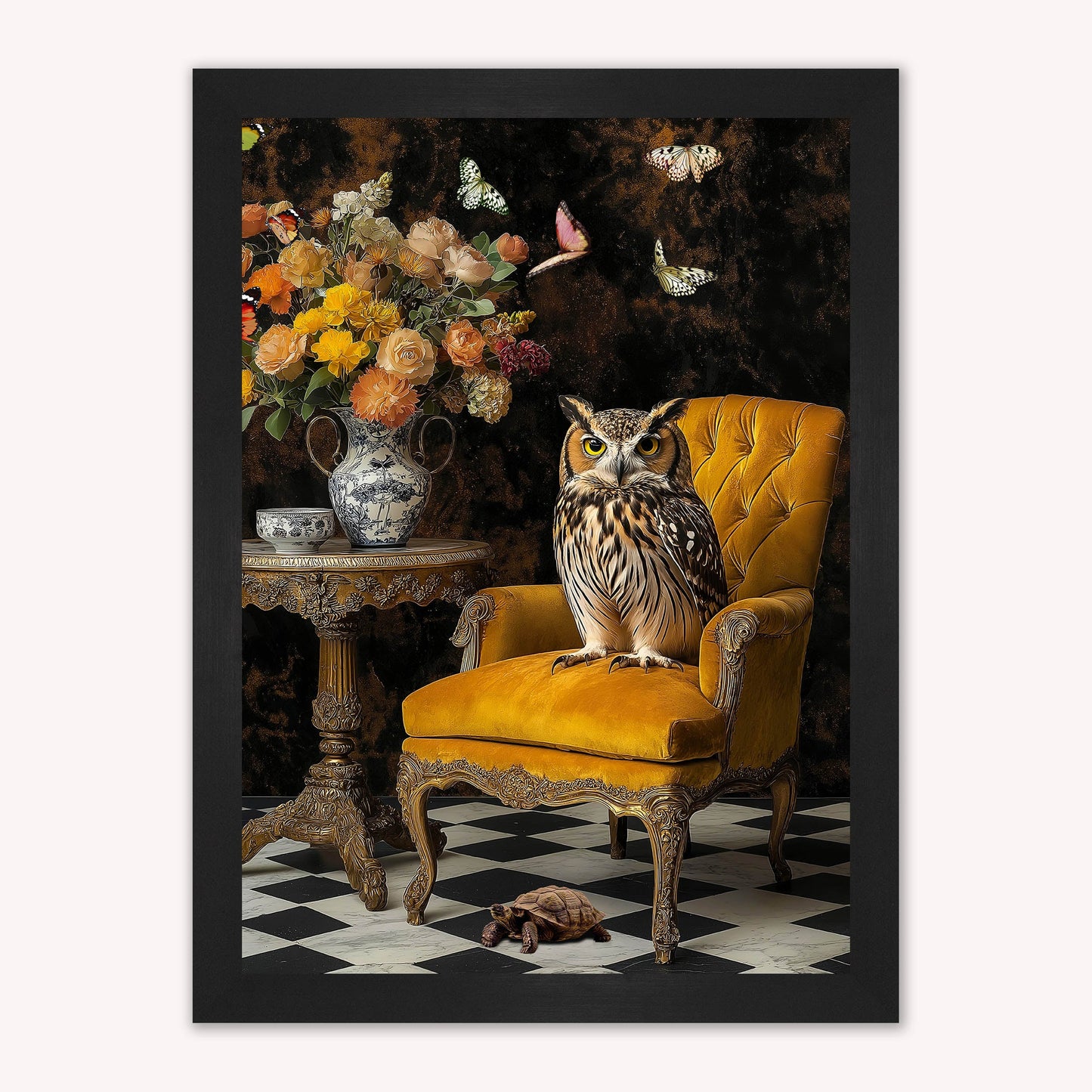 Curiosity Owl at the Stately Home Framed Wall Art