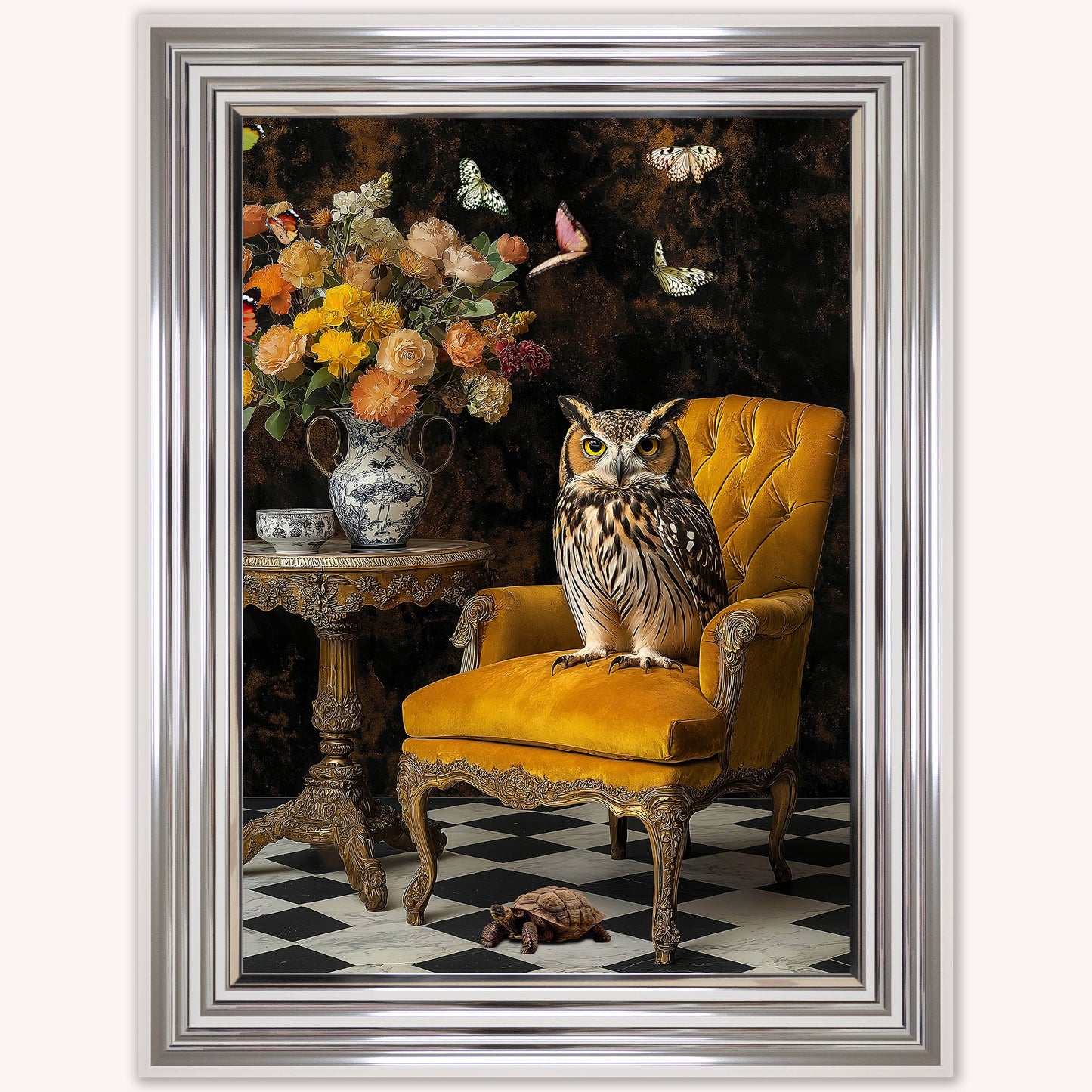 Curiosity Owl at the Stately Home Framed Wall Art