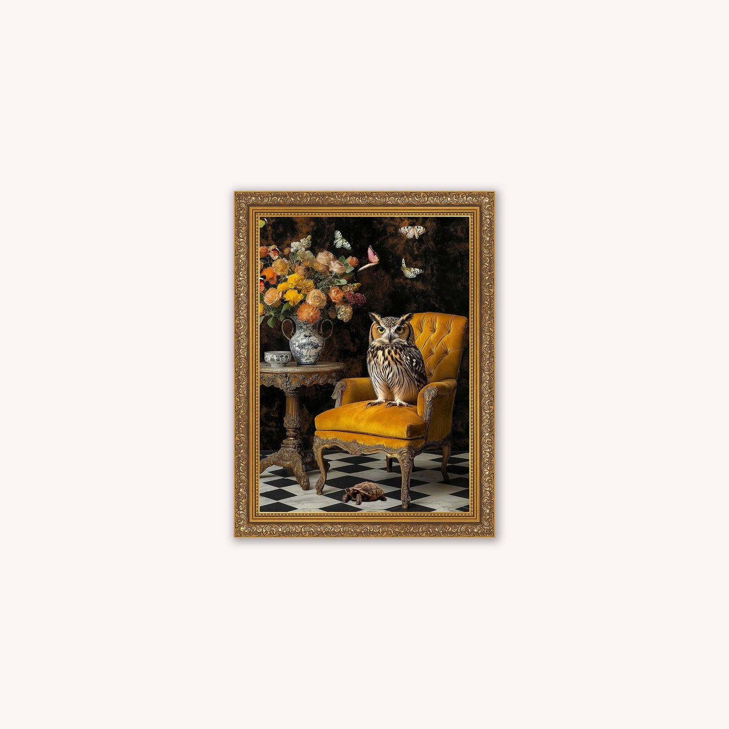 Curiosity Owl at the Stately Home Framed Wall Art