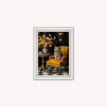 Curiosity Owl at the Stately Home Framed Wall Art