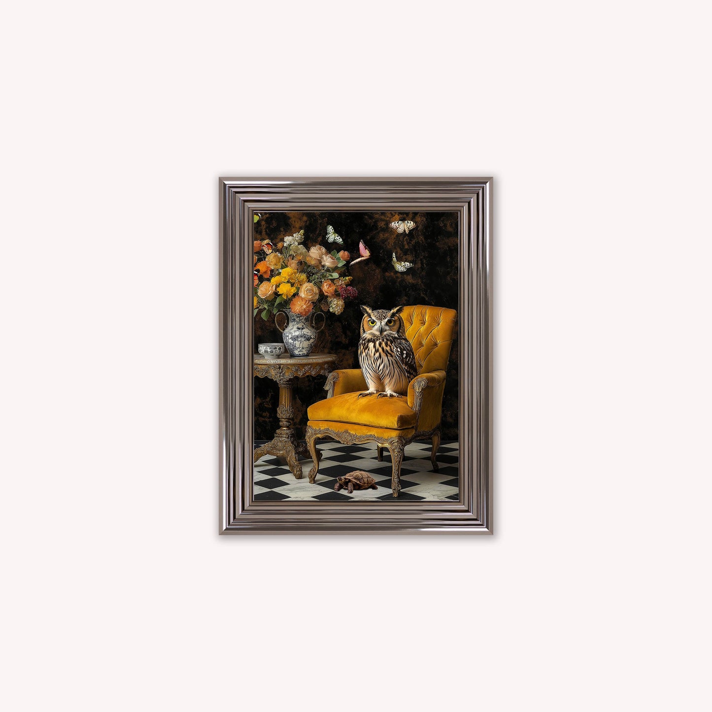 Curiosity Owl at the Stately Home Framed Wall Art