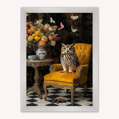 Curiosity Owl at the Stately Home Framed Wall Art