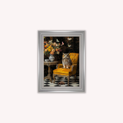 Curiosity Owl at the Stately Home Framed Wall Art