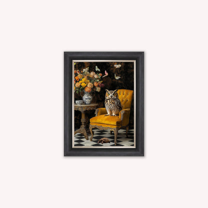 Curiosity Owl at the Stately Home Framed Wall Art