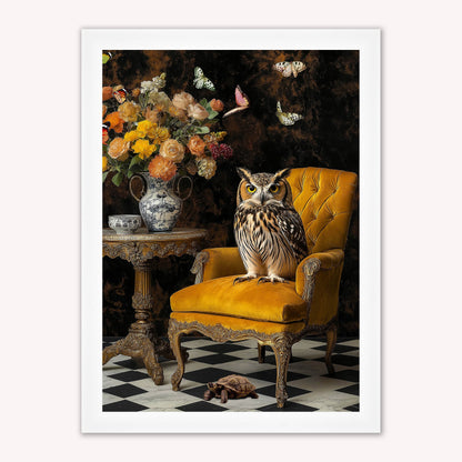 Curiosity Owl at the Stately Home Framed Wall Art