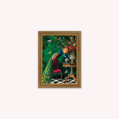 Curiosity Peacock at the Stately Home Framed Wall Art