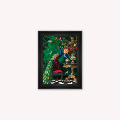 Curiosity Peacock at the Stately Home Framed Wall Art