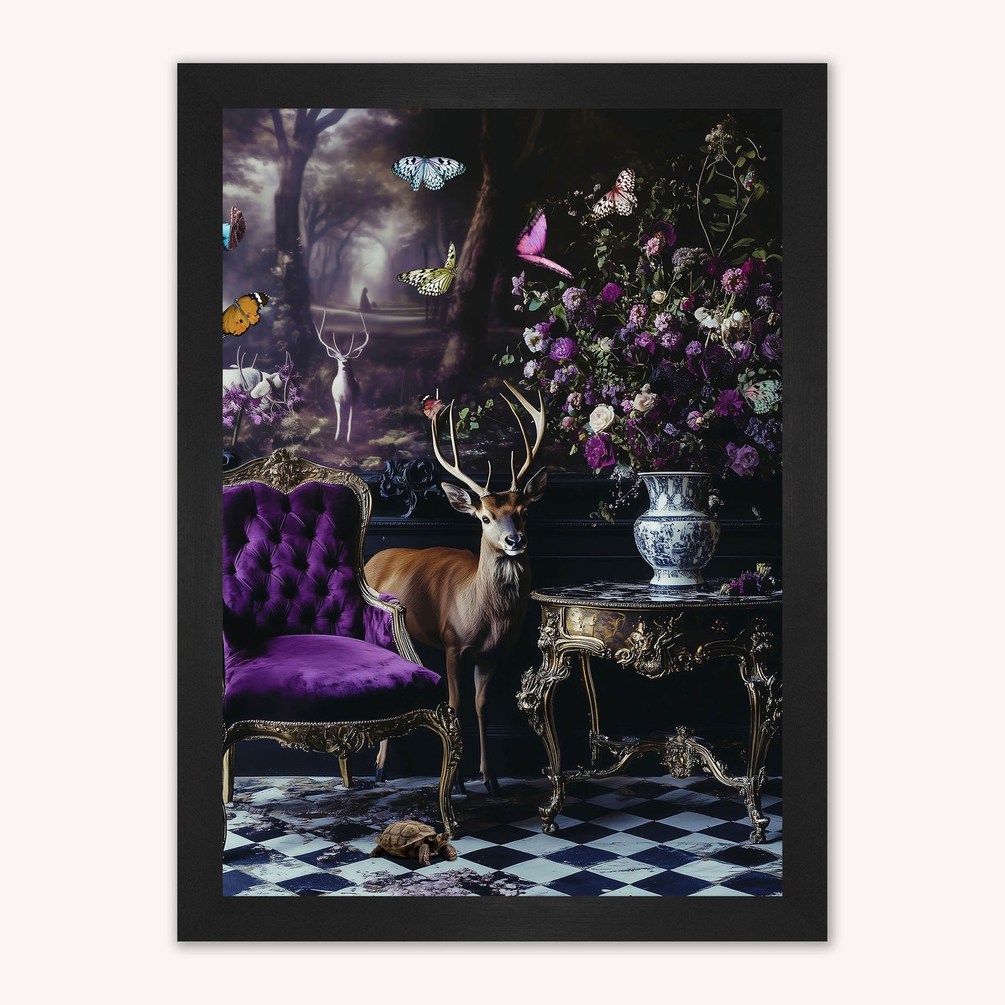 Curiosity Stag at the Stately Home Framed Wall Art