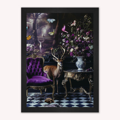 Curiosity Stag at the Stately Home Framed Wall Art