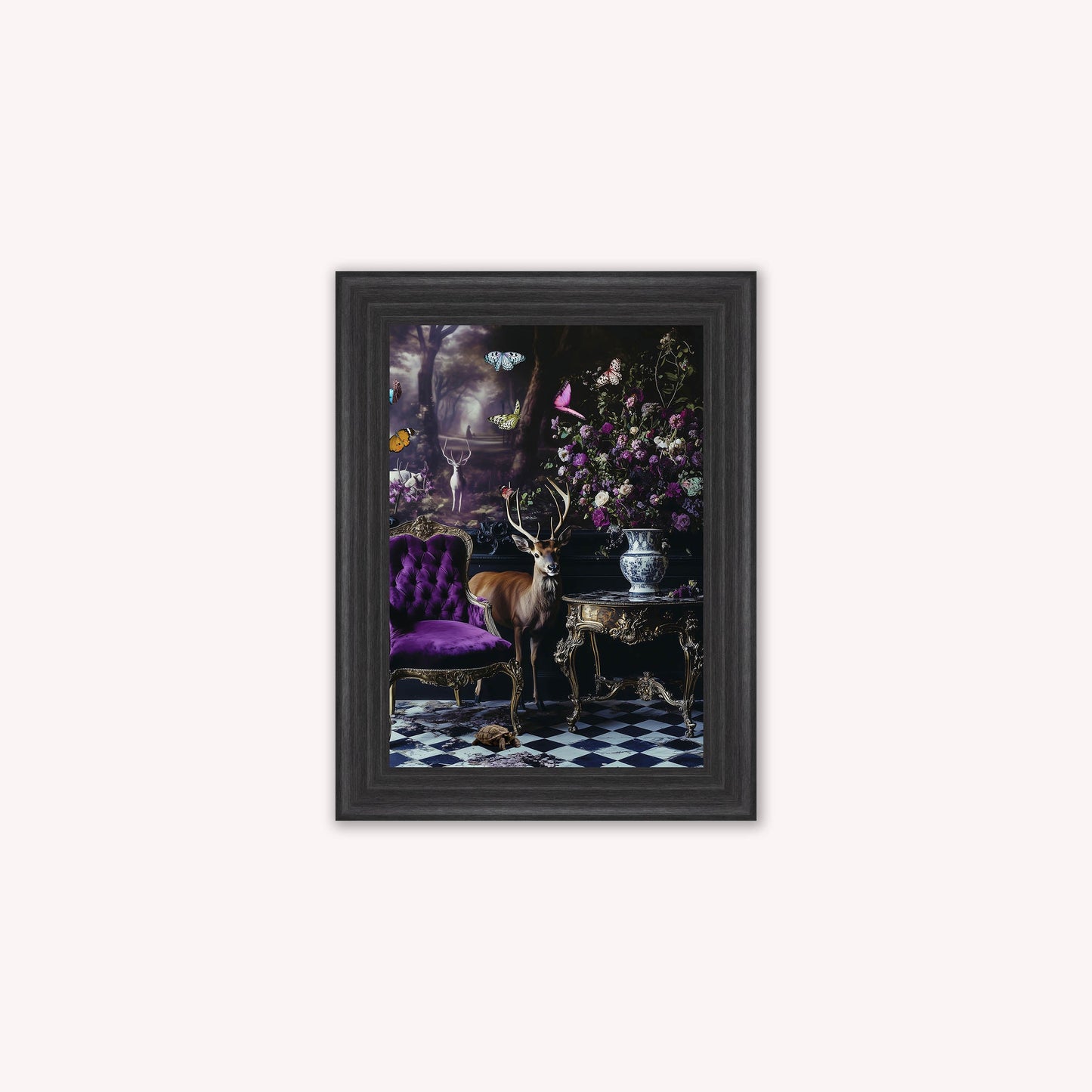 Curiosity Stag at the Stately Home Framed Wall Art