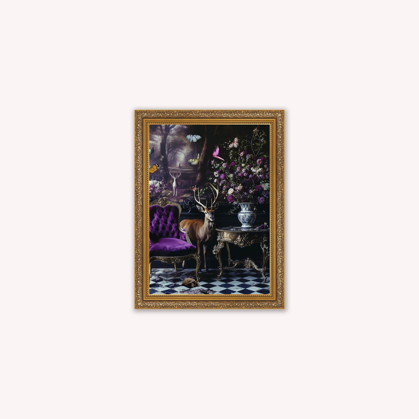 Curiosity Stag at the Stately Home Framed Wall Art