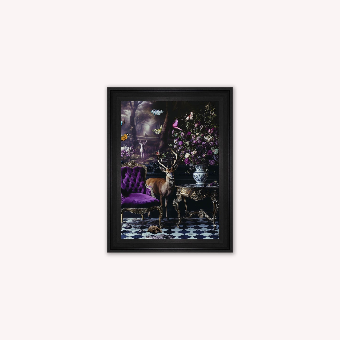 Curiosity Stag at the Stately Home Framed Wall Art