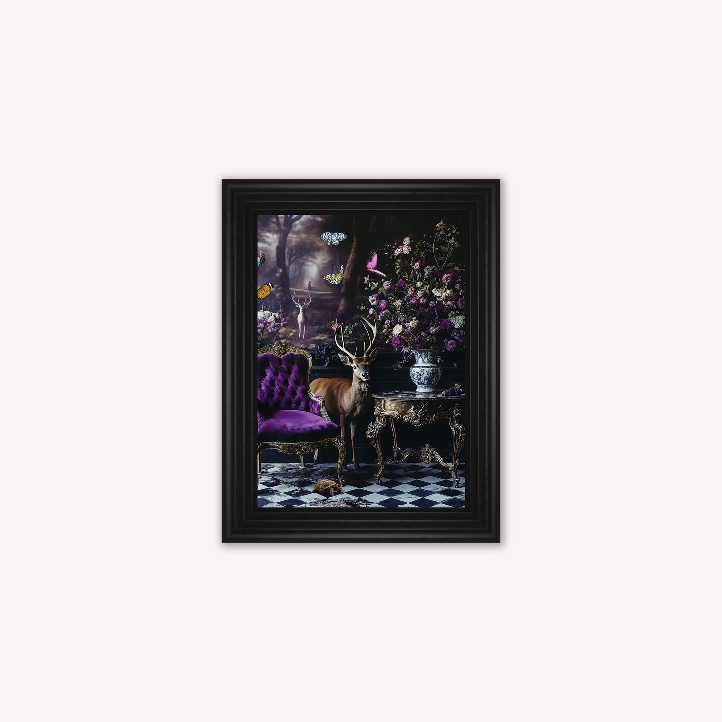 Curiosity Stag at the Stately Home Framed Wall Art
