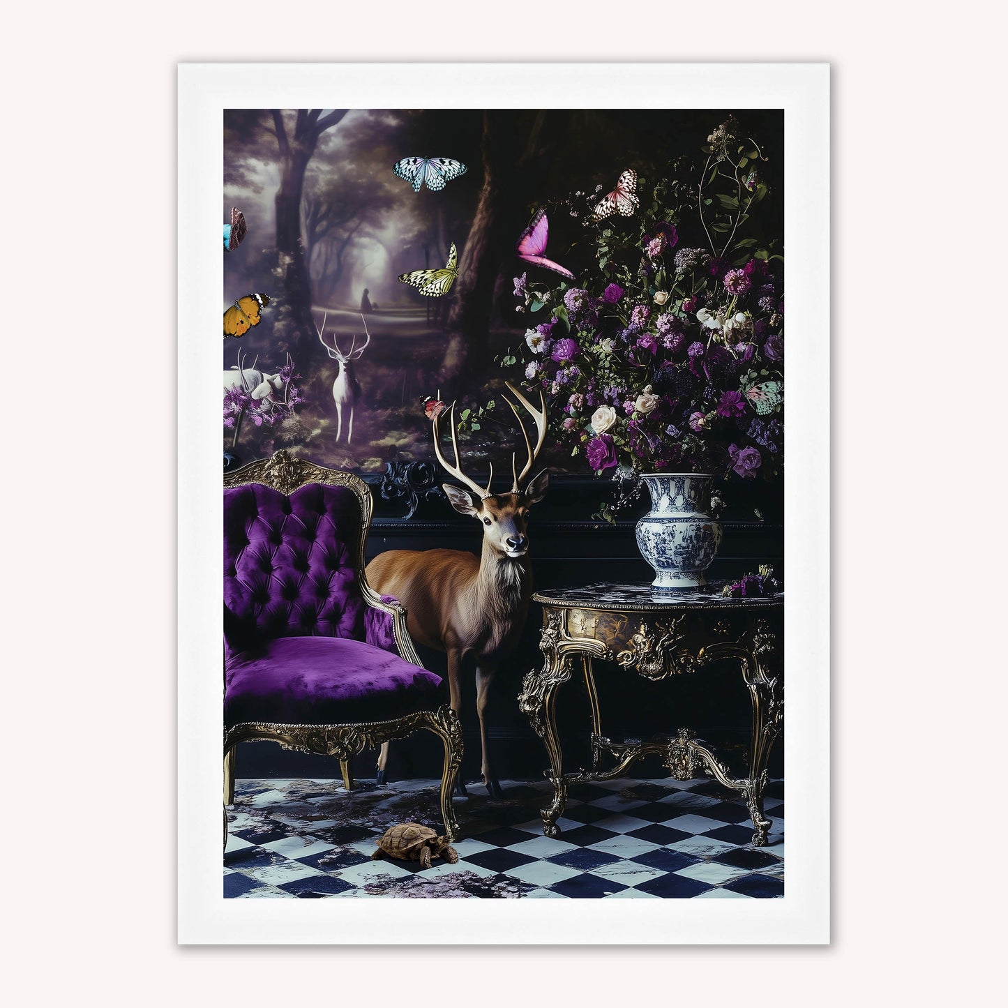 Curiosity Stag at the Stately Home Framed Wall Art