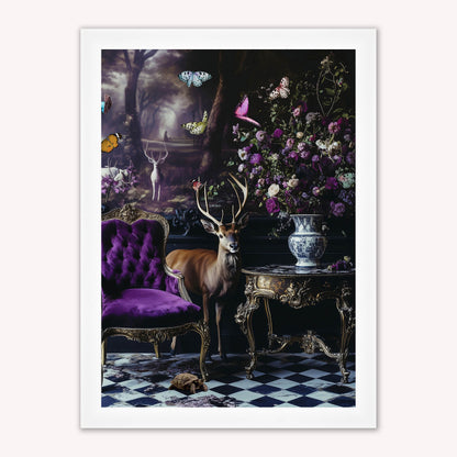 Curiosity Stag at the Stately Home Framed Wall Art