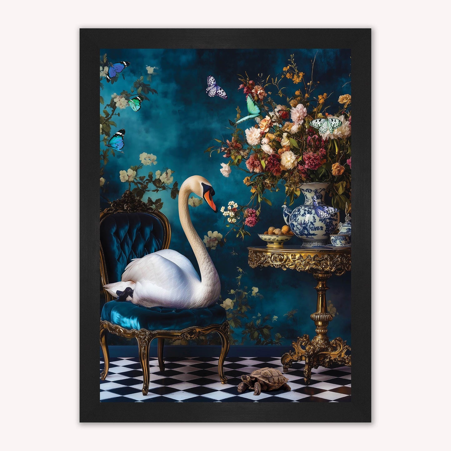 Curiosity Swan at the Stately Home Framed Wall Art