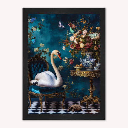 Curiosity Swan at the Stately Home Framed Wall Art