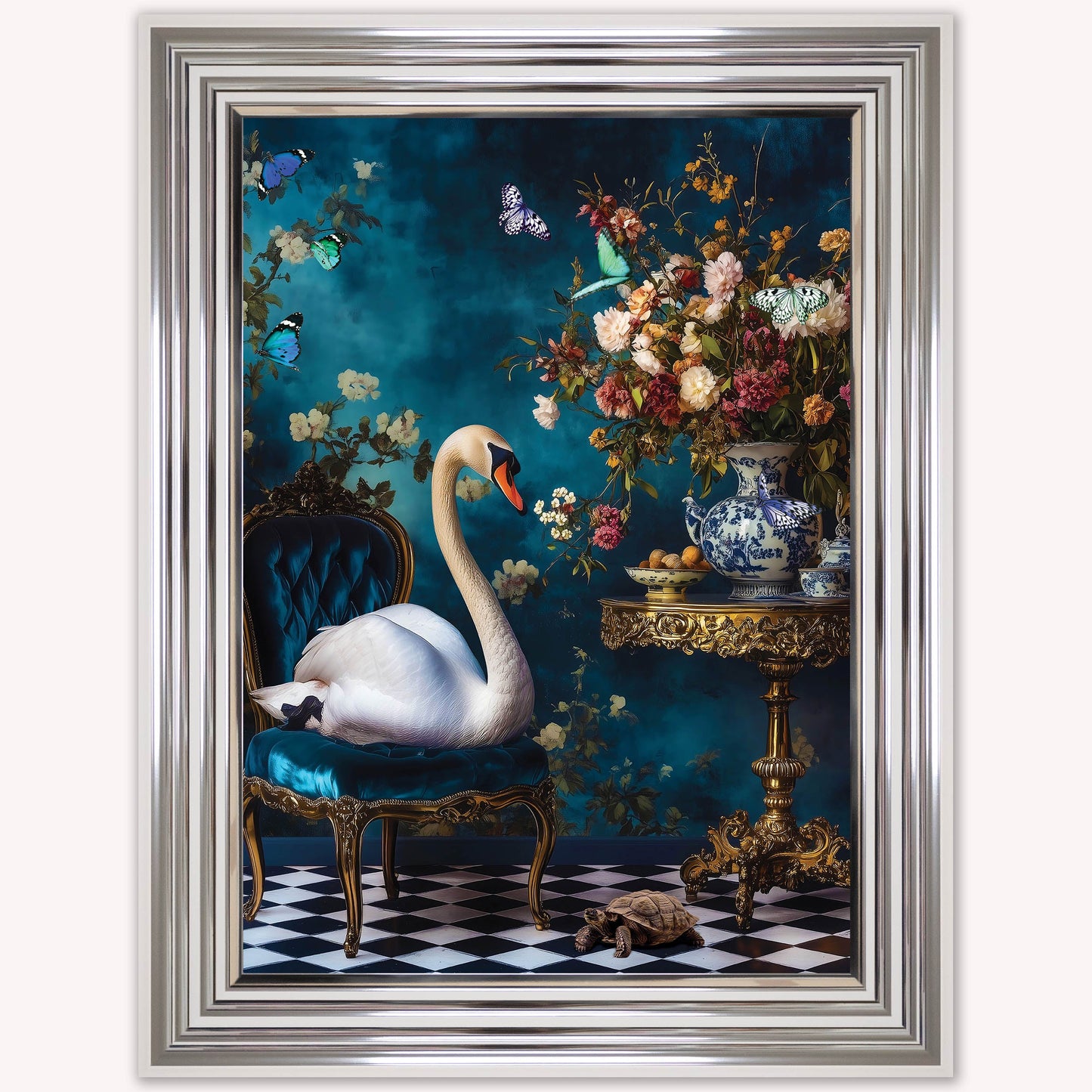 Curiosity Swan at the Stately Home Framed Wall Art