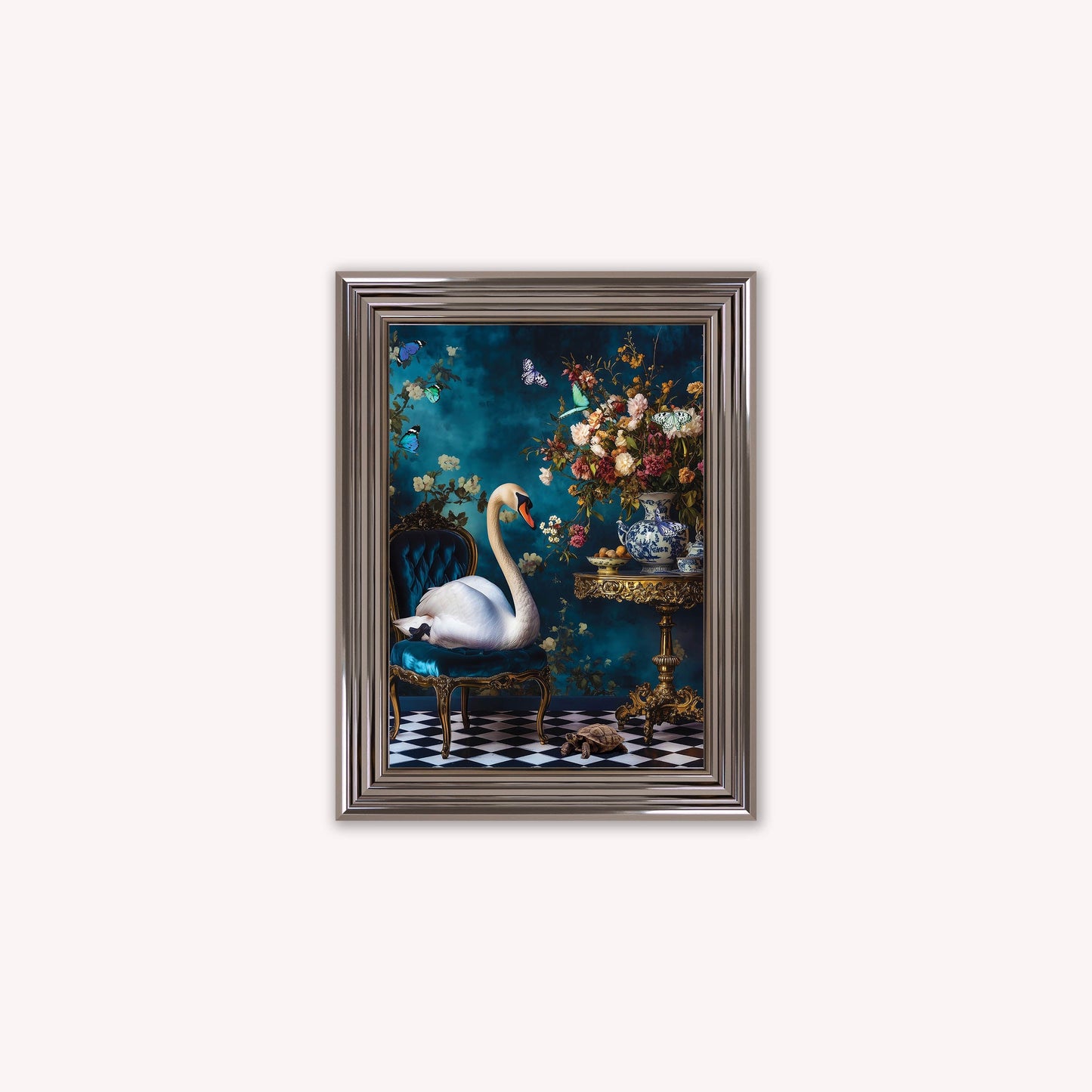 Curiosity Swan at the Stately Home Framed Wall Art